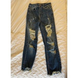 Fashion Nova Distressed High Rise Mom Jean